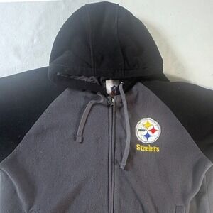 NFL Pittsburgh Steelers Fleece Full Zip Hoodie Men's XL Embroidered Gray Jacket